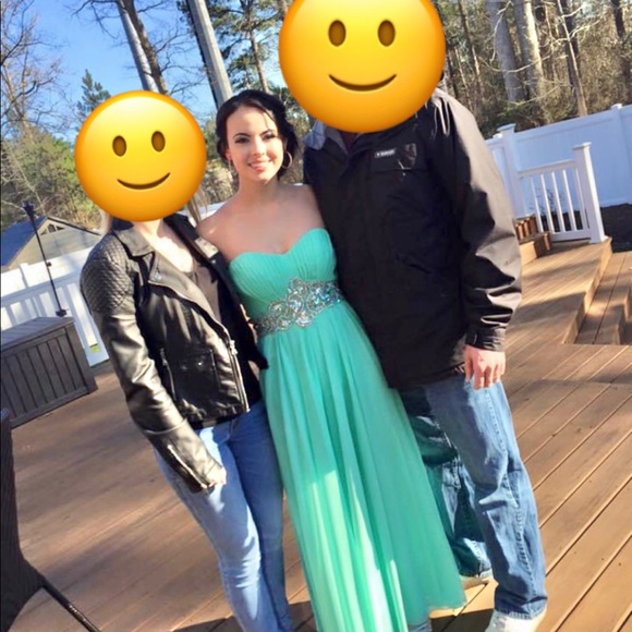 Light Teal Formal Gown - Picture 3 of 3